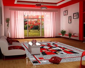 Preview wallpaper living room, furniture, style, red