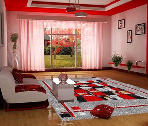 Preview wallpaper living room, furniture, style, red