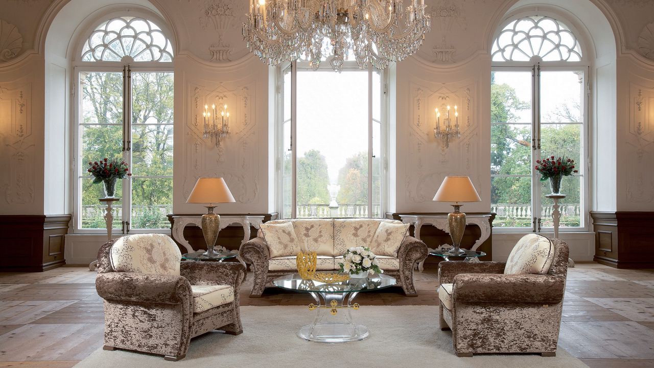 Wallpaper living room, hall, chandelier, furniture, vintage, interior, design