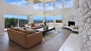 Preview wallpaper living room, interior, design, fireplaces, furniture