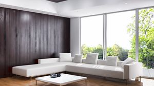 Preview wallpaper living room, light, window, balcony, sofa, table
