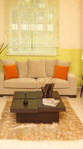 Preview wallpaper living room, sofa, cushion, style, interior