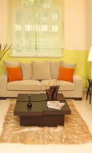Preview wallpaper living room, sofa, cushion, style, interior