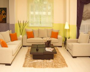 Preview wallpaper living room, sofa, cushion, style, interior