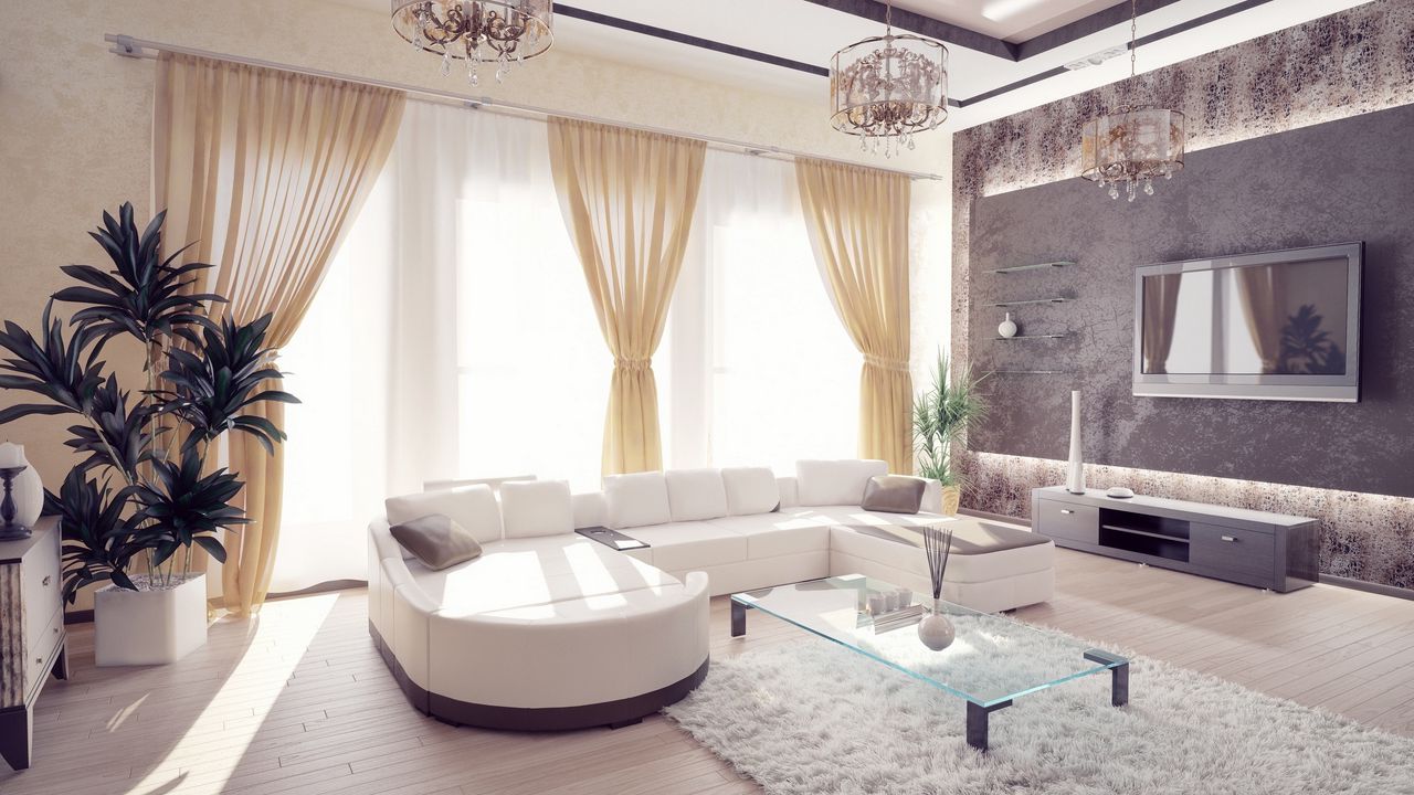 Wallpaper living room, sofa, furniture, interior, style, design
