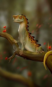 Preview wallpaper lizard, reptile, funny, art