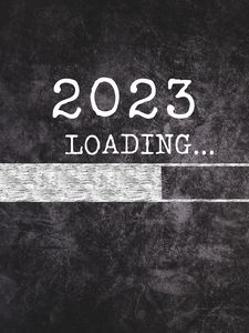 Preview wallpaper loading, 2023, inscription, new year, black and white