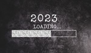 Preview wallpaper loading, 2023, inscription, new year, black and white