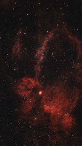 Preview wallpaper lobster claw nebula, nebula, glow, stars, red, space