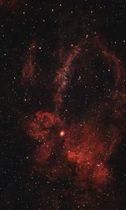 Preview wallpaper lobster claw nebula, nebula, glow, stars, red, space