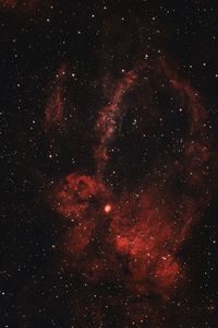 Preview wallpaper lobster claw nebula, nebula, glow, stars, red, space