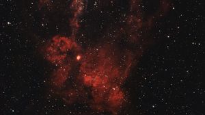 Preview wallpaper lobster claw nebula, nebula, glow, stars, red, space