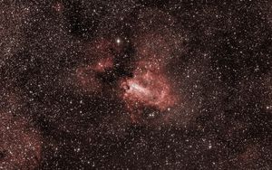 Preview wallpaper lobster nebula, nebula, glow, stars, glare, space, red