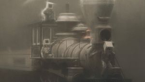 Preview wallpaper locomotive, smoke, art