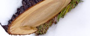 Preview wallpaper log, snow, winter, white