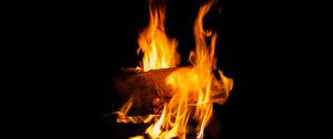 Preview wallpaper logs, fire, flame, night, darkness