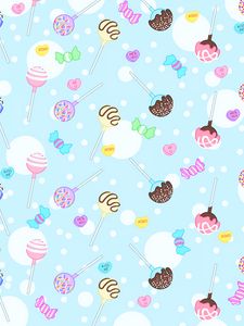 Preview wallpaper lollipops, candy, sweet, pattern, patterns