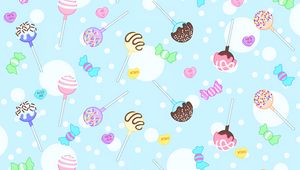 Preview wallpaper lollipops, candy, sweet, pattern, patterns