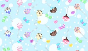 Preview wallpaper lollipops, candy, sweet, pattern, patterns