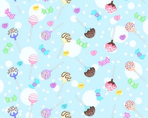 Preview wallpaper lollipops, candy, sweet, pattern, patterns