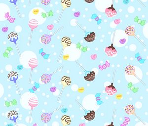 Preview wallpaper lollipops, candy, sweet, pattern, patterns