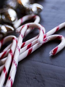 Preview wallpaper lollipops, caramel, cane, christmas, macro