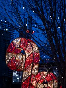 Preview wallpaper lollipops, garland, decor, new year, christmas, dark