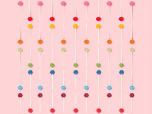 Preview wallpaper lollipops, minimalism, iridescent