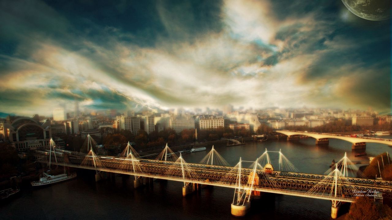 Wallpaper london, bridge, river, hdr