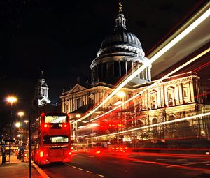 Preview wallpaper london, city, bus, night