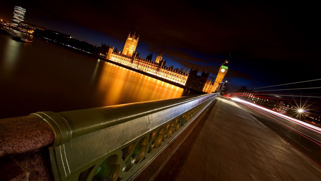 Wallpaper london, night, bridge, river, big ben