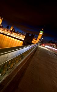 Preview wallpaper london, night, bridge, river, big ben