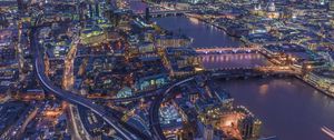 Preview wallpaper london, united kingdom, night city, top view