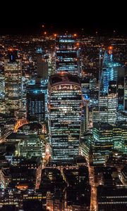 Preview wallpaper london, united kingdom, skyscrapers, top view, night city