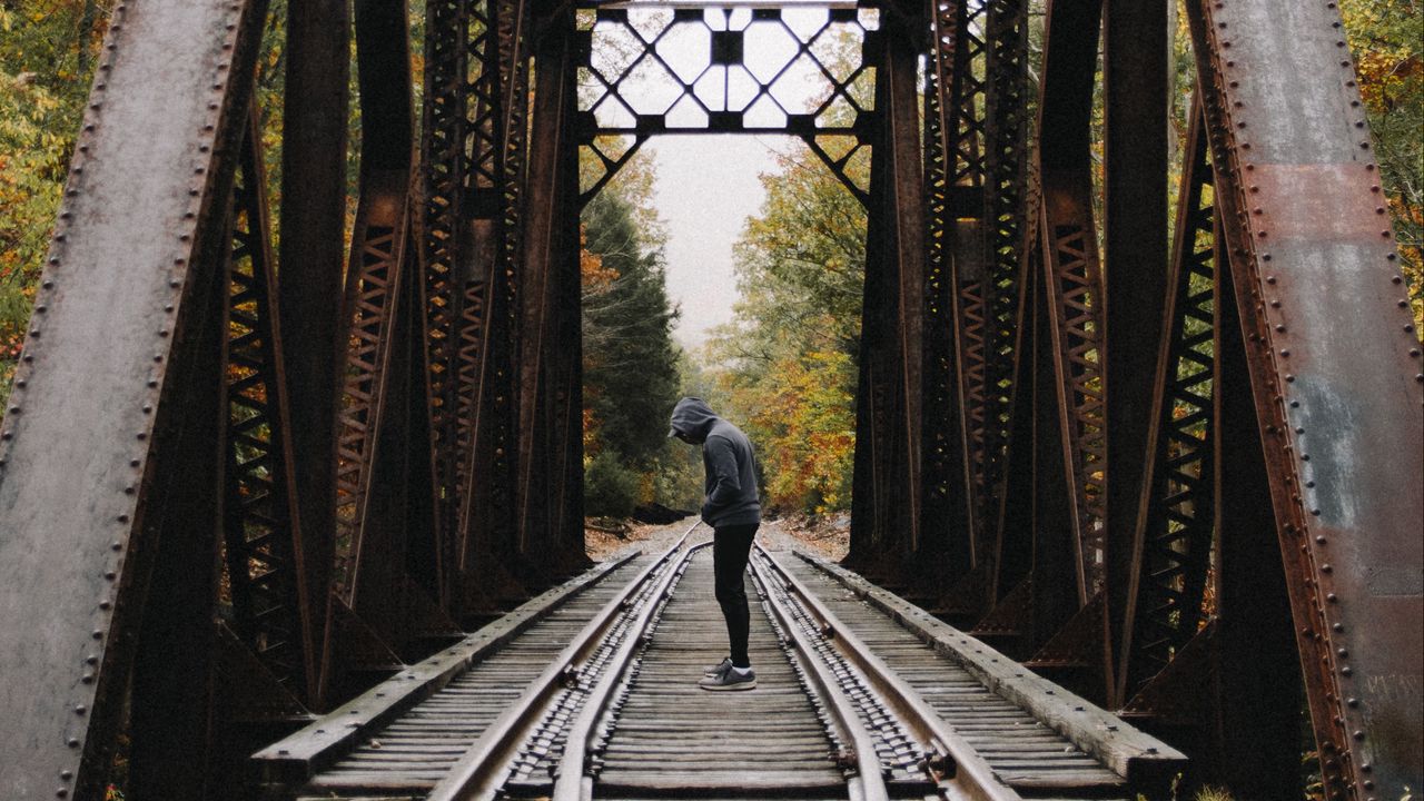 Wallpaper loneliness, alone, rails, road