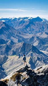 Preview wallpaper loneliness, alone, rocks, mountains