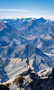 Preview wallpaper loneliness, alone, rocks, mountains