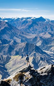 Preview wallpaper loneliness, alone, rocks, mountains