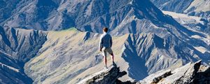 Preview wallpaper loneliness, alone, rocks, mountains