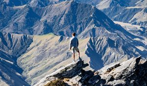 Preview wallpaper loneliness, alone, rocks, mountains