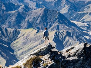 Preview wallpaper loneliness, alone, rocks, mountains