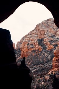 Preview wallpaper loneliness, alone, rocks, cave