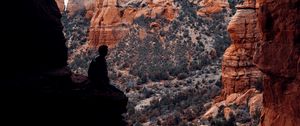 Preview wallpaper loneliness, alone, rocks, cave