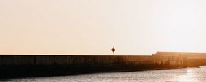 Preview wallpaper loneliness, alone, silhouette, pier, sea