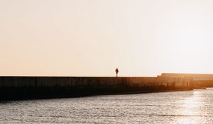 Preview wallpaper loneliness, alone, silhouette, pier, sea