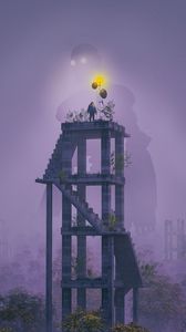 Preview wallpaper loneliness, alone, tower, art
