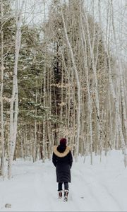 Preview wallpaper loneliness, forest, snow, winter, sad