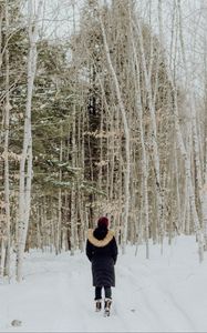 Preview wallpaper loneliness, forest, snow, winter, sad