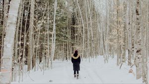 Preview wallpaper loneliness, forest, snow, winter, sad