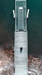 Preview wallpaper loneliness, lonely, pier, coast